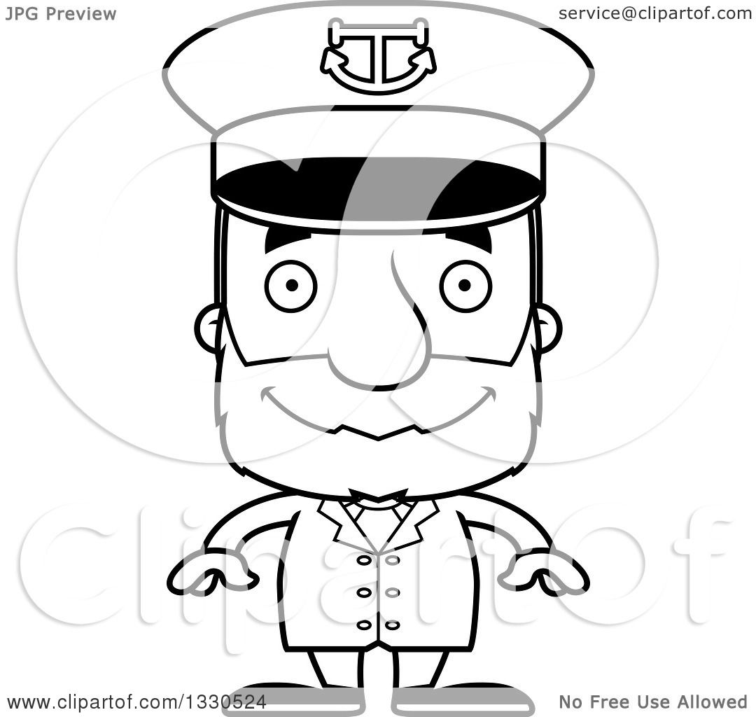 1080x1024 Lineart Clipart Of A Cartoon Black And White Happy Block Headed