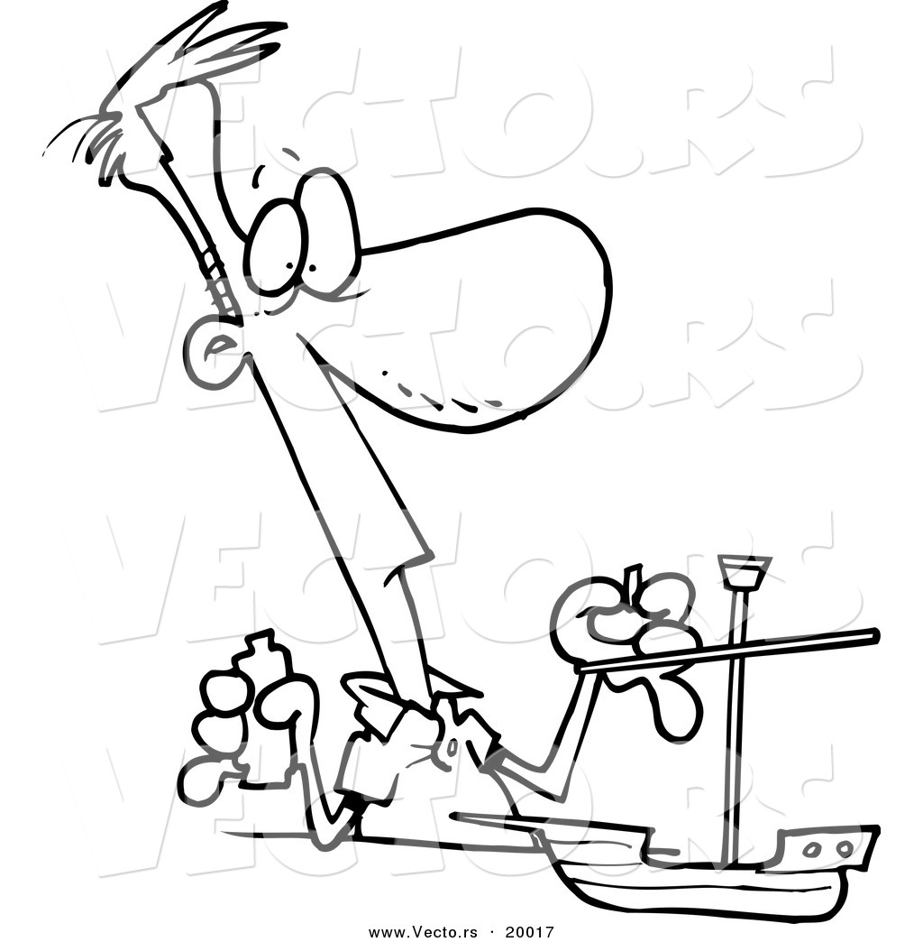 1024x1044 Vector Of A Cartoon Man Building A Model Boat