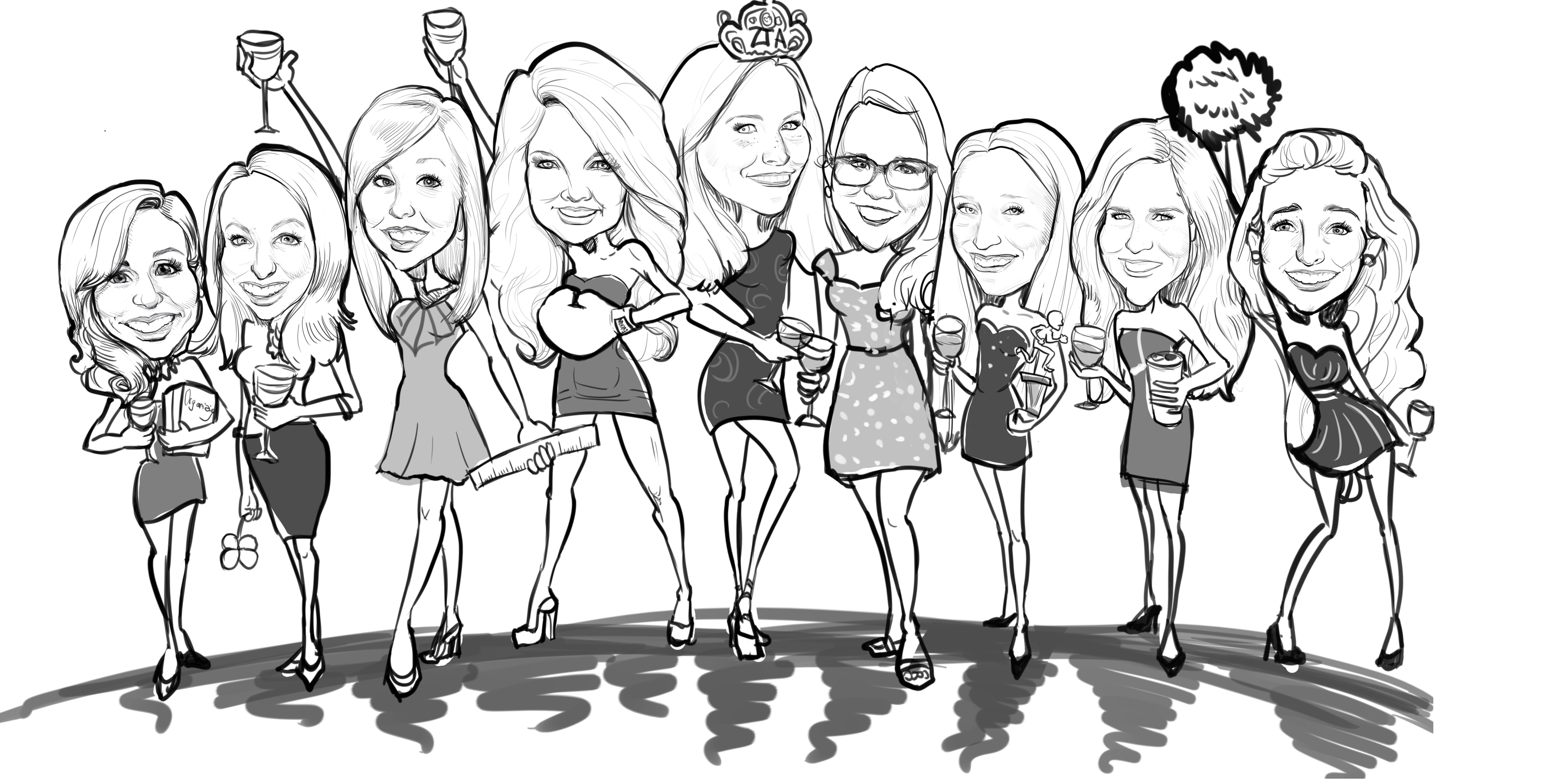 5120x2560 Black And White Caricature Face And Body