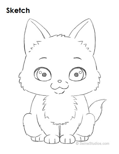 386x500 How To Draw A Cartoon Kitten
