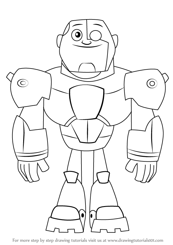 597x844 Learn How To Draw Cyborg From Teen Titans Go (Teen Titans Go