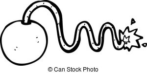 300x150 Cartoon Bomb.illustration On White Background Clip Art Vector