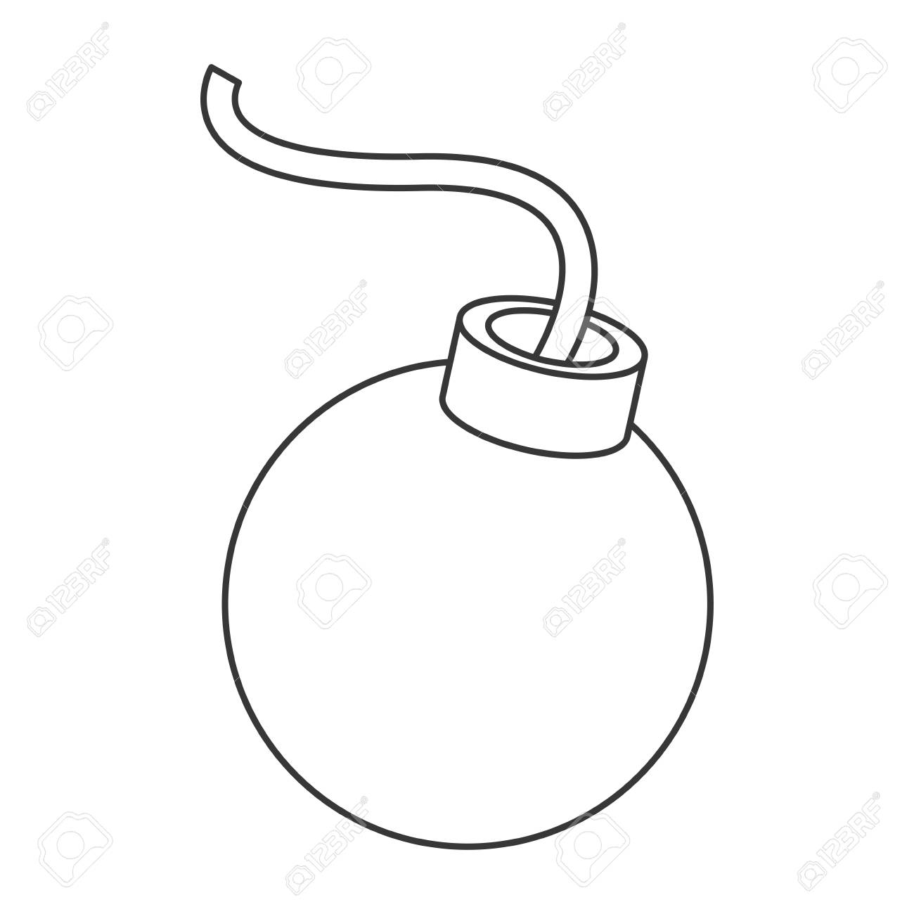 1300x1300 Simple Flat Design Cartoon Bomb Icon Vector Illustration Royalty