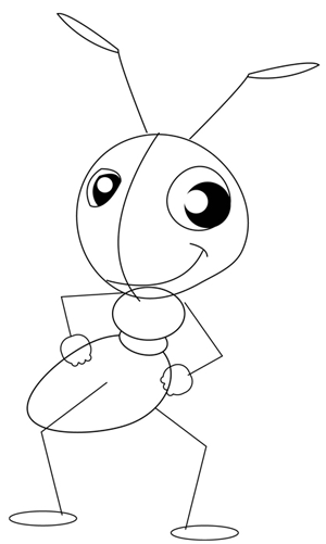300x501 How To Draw Cartoon Ants Step By Step Drawing Tutorial