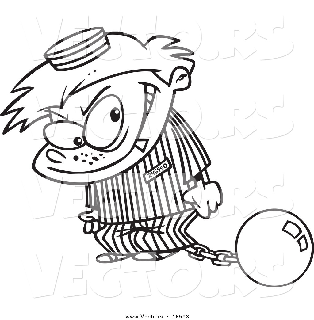 1024x1044 Vector Of A Cartoon Bad Boy In A Prison Uniform