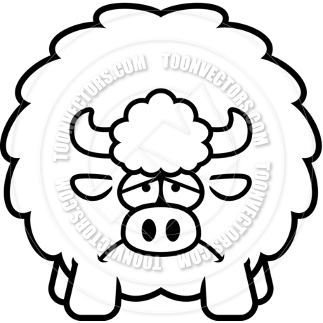 460x460 Cartoon Buffalo Sad (Black Amp White Line Art) By Cory Thoman Toon