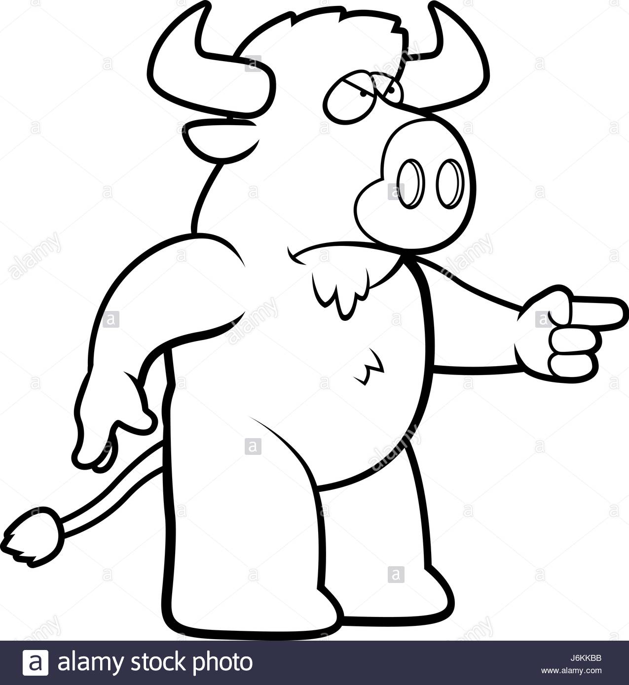 1275x1390 A Cartoon Buffalo With An Angry Expression Stock Vector Art