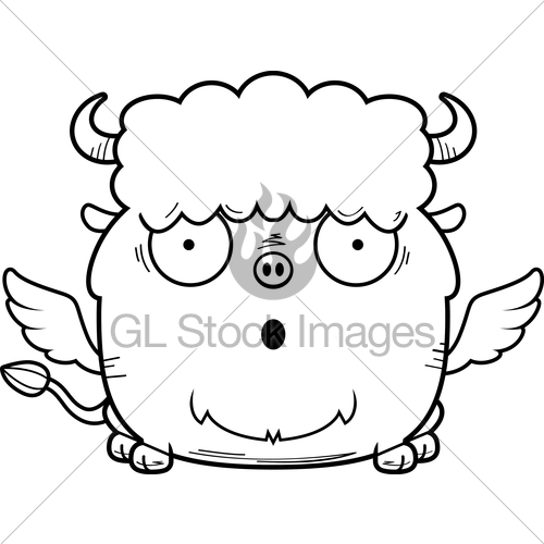 500x500 Surprised Cartoon Buffalo Wings Gl Stock Images