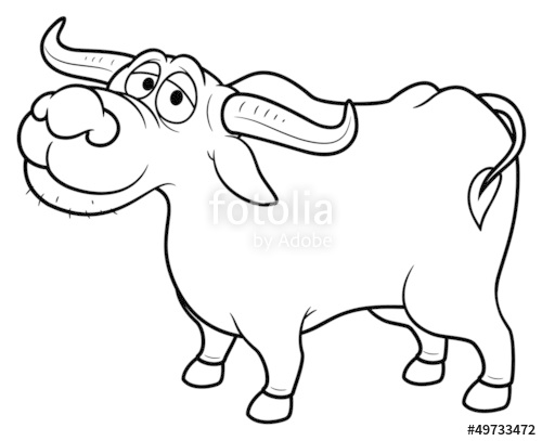 500x407 Illustration Of Cartoon Buffalo