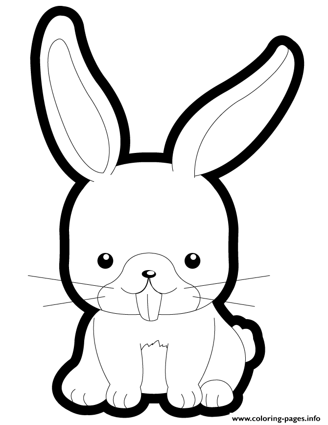 670x867 Cute Cartoon Bunny For Kids Coloring Pages Printable