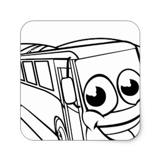 324x324 Cartoon Bus Stickers Zazzle.co.uk