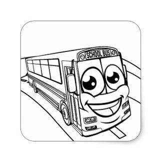 324x324 Cartoon Yellow Bus Stickers Zazzle