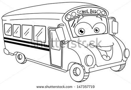 450x311 New School Bus Drawings Cartoons Outlined School Bus Cartoon Stock