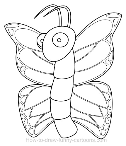 430x499 Drawing A Butterfly Cartoon