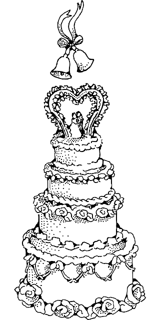 320x640 Black, Cake, Outline, Drawing, Wedding, White, Cartoon