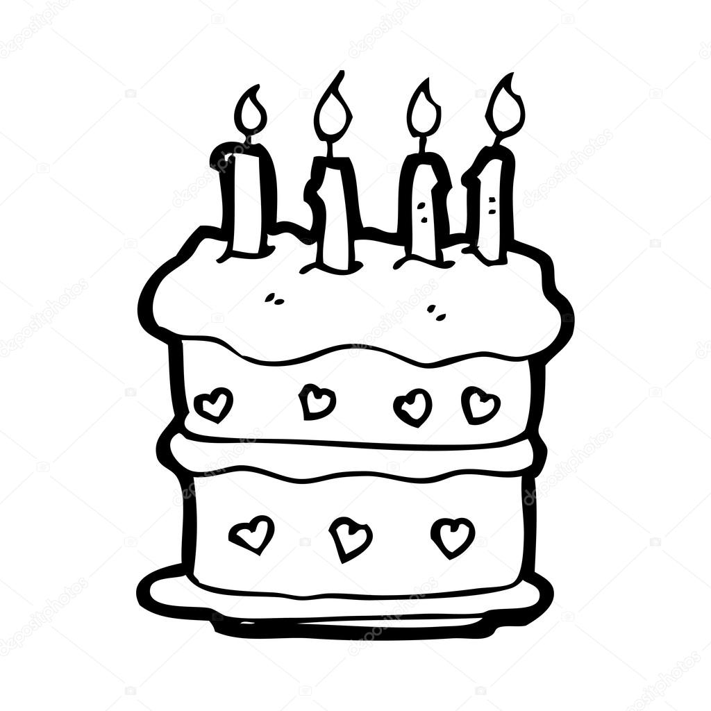 1024x1024 Birthday Cake Cartoon Stock Vector Lineartestpilot