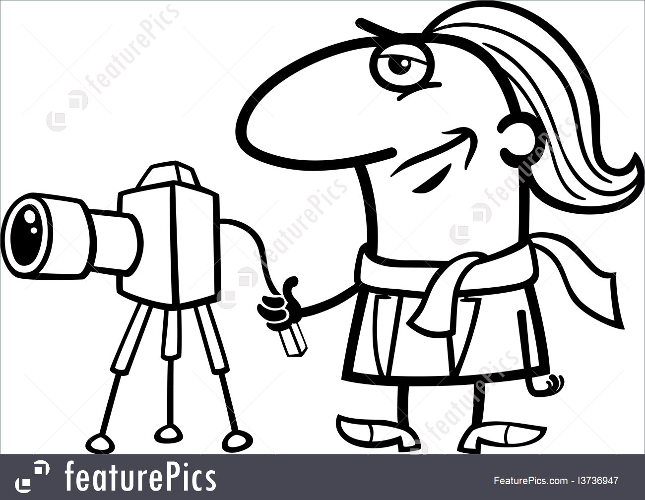 1300x1008 Photographer Cartoon Coloring Page