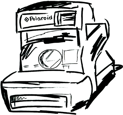 400x374 Polaroid Camera Just A Sketch. Raynebow Blondie
