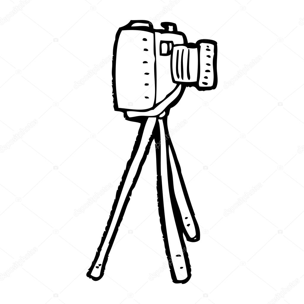 1024x1024 Camera On Tripod Cartoon Stock Vector Lineartestpilot