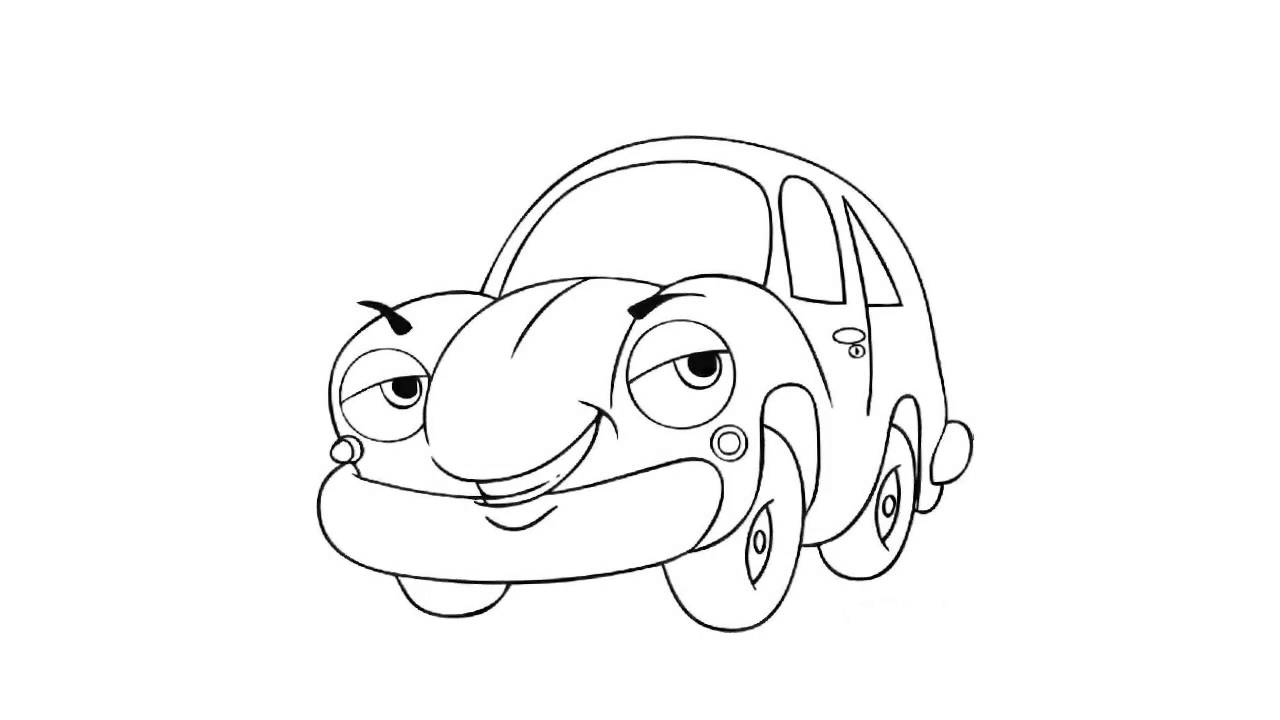 1280x720 Drawing Cartoon Car