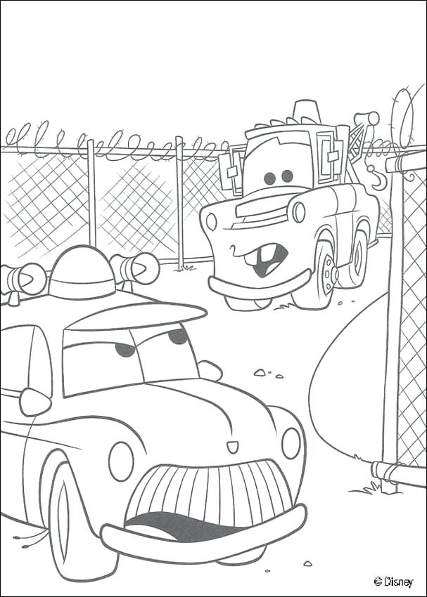 607x850 Police Car Cartoon Coloring Pages Mater And A Cars N Best