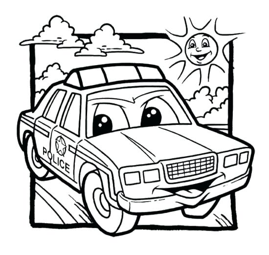 550x521 Police Car Coloring Page Police Car Coloring Pages Cartoon Police