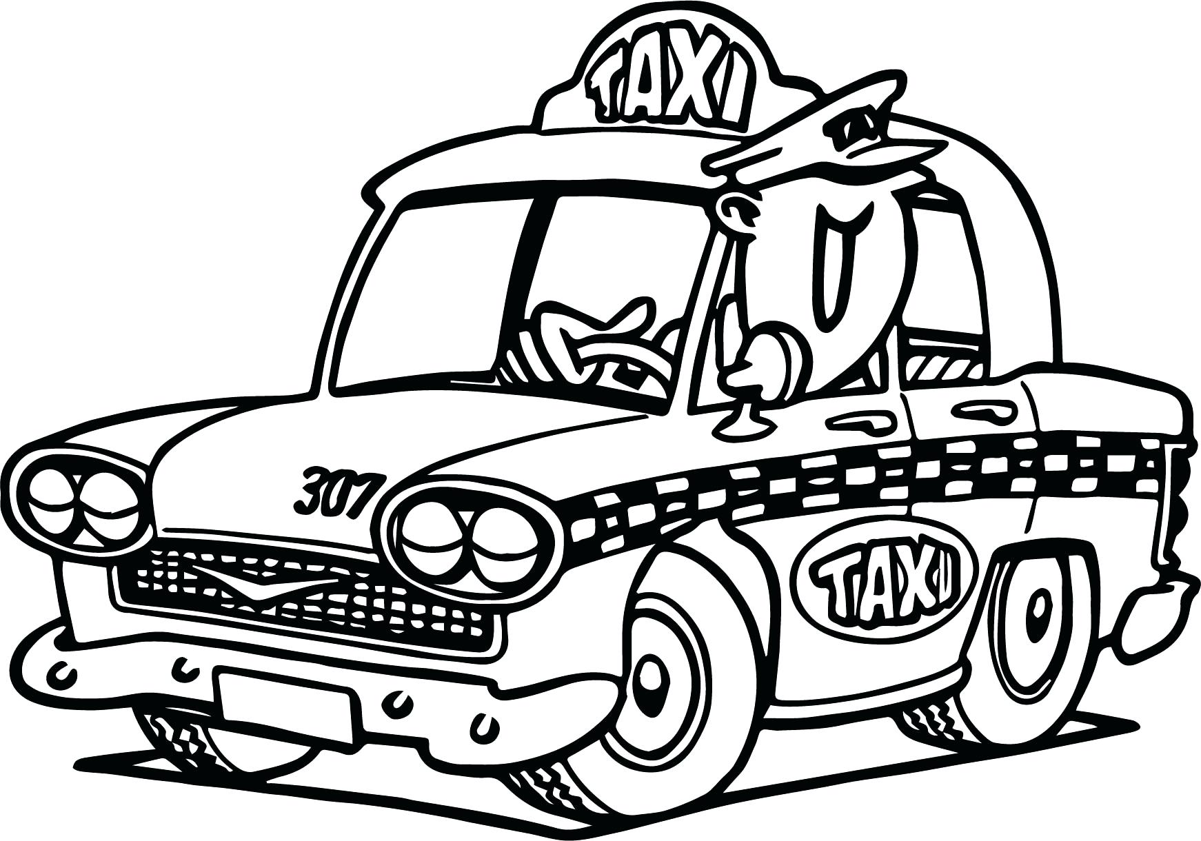 1742x1220 Coloring Cars Cartoon Coloring Pages Taxi Transportation For Kids