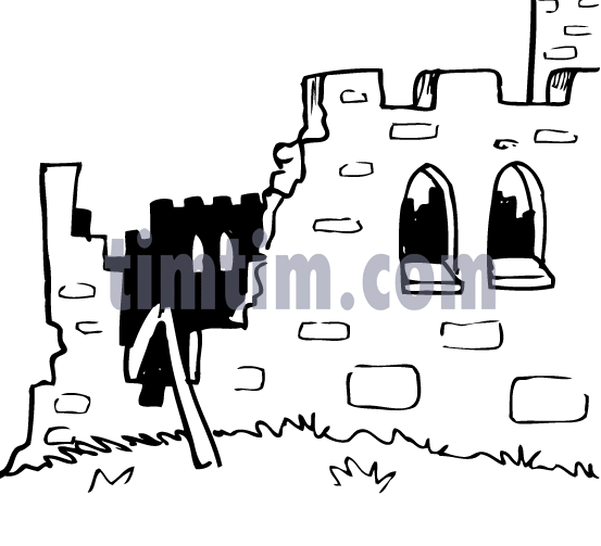 553x503 Free Drawing Of Castle Ruins Bw From The Category History