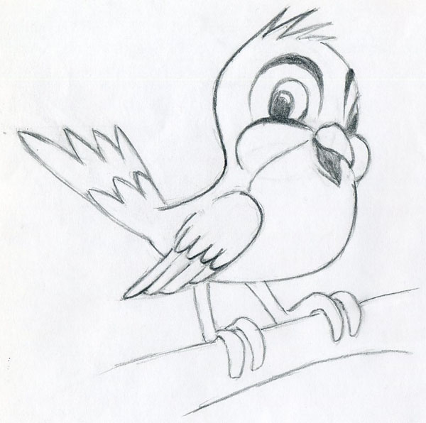 600x596 Learn To Draw Cartoon Bird Very Simple, In Few Easy Steps.