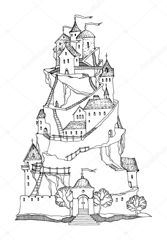 712x1023 Cartoon Castle Stock Vector Fla