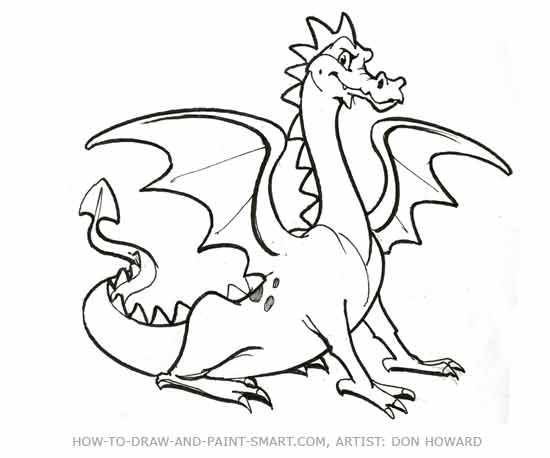 550x458 How To Draw A Dragon