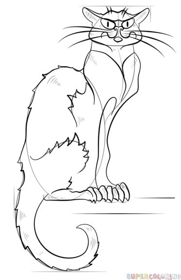 373x575 How To Draw A Black Cat Step By Step Drawing Tutorials