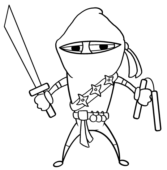 540x549 How To Draw A Ninja Cartoon Character