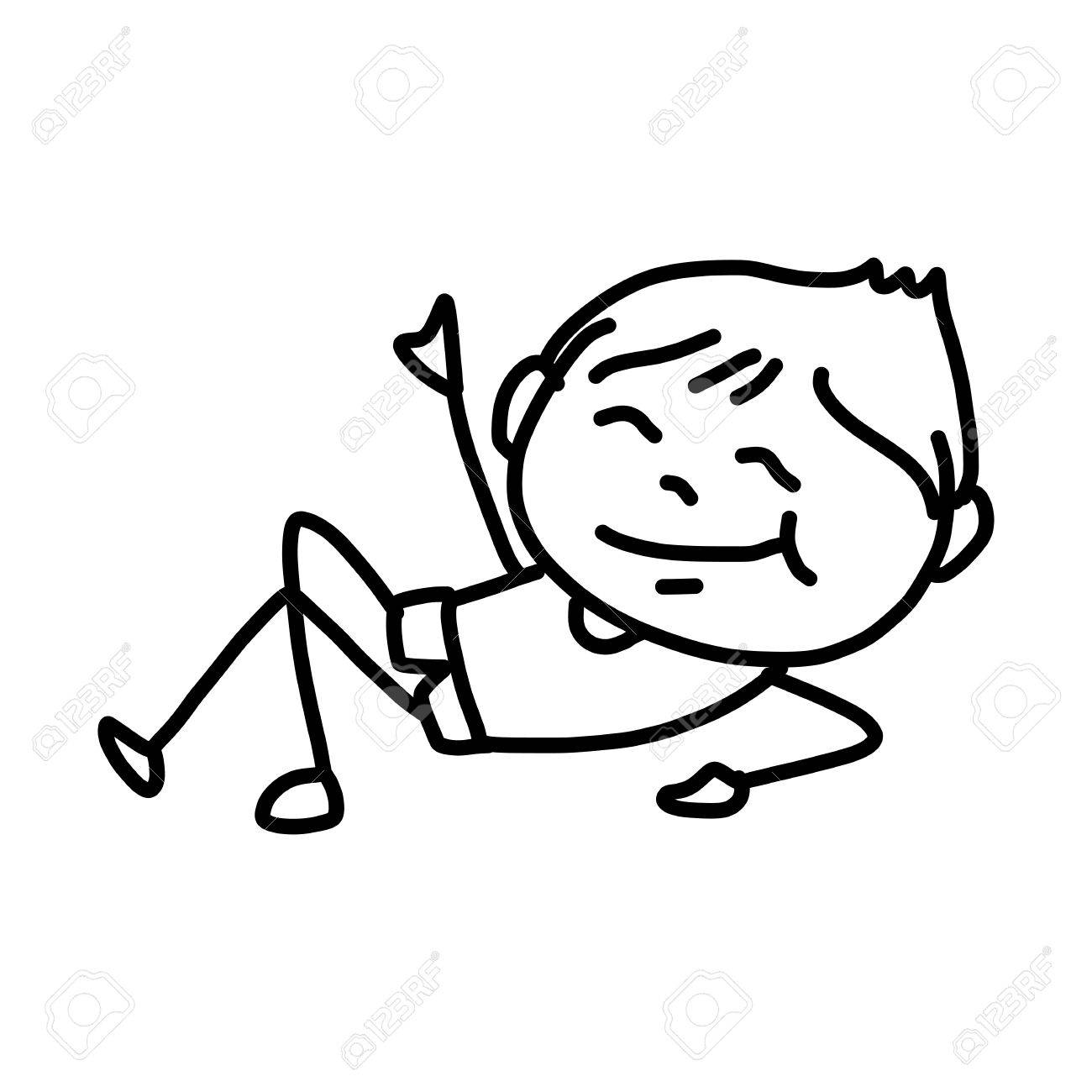 1300x1300 Hand Drawing Cartoon Character Happy Kids Playing Royalty Free