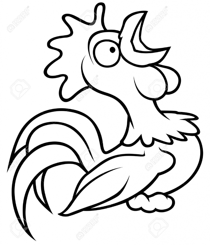 879x1024 Cartoon Rooster Drawing How To Draw A Cartoon Chicken Rooster