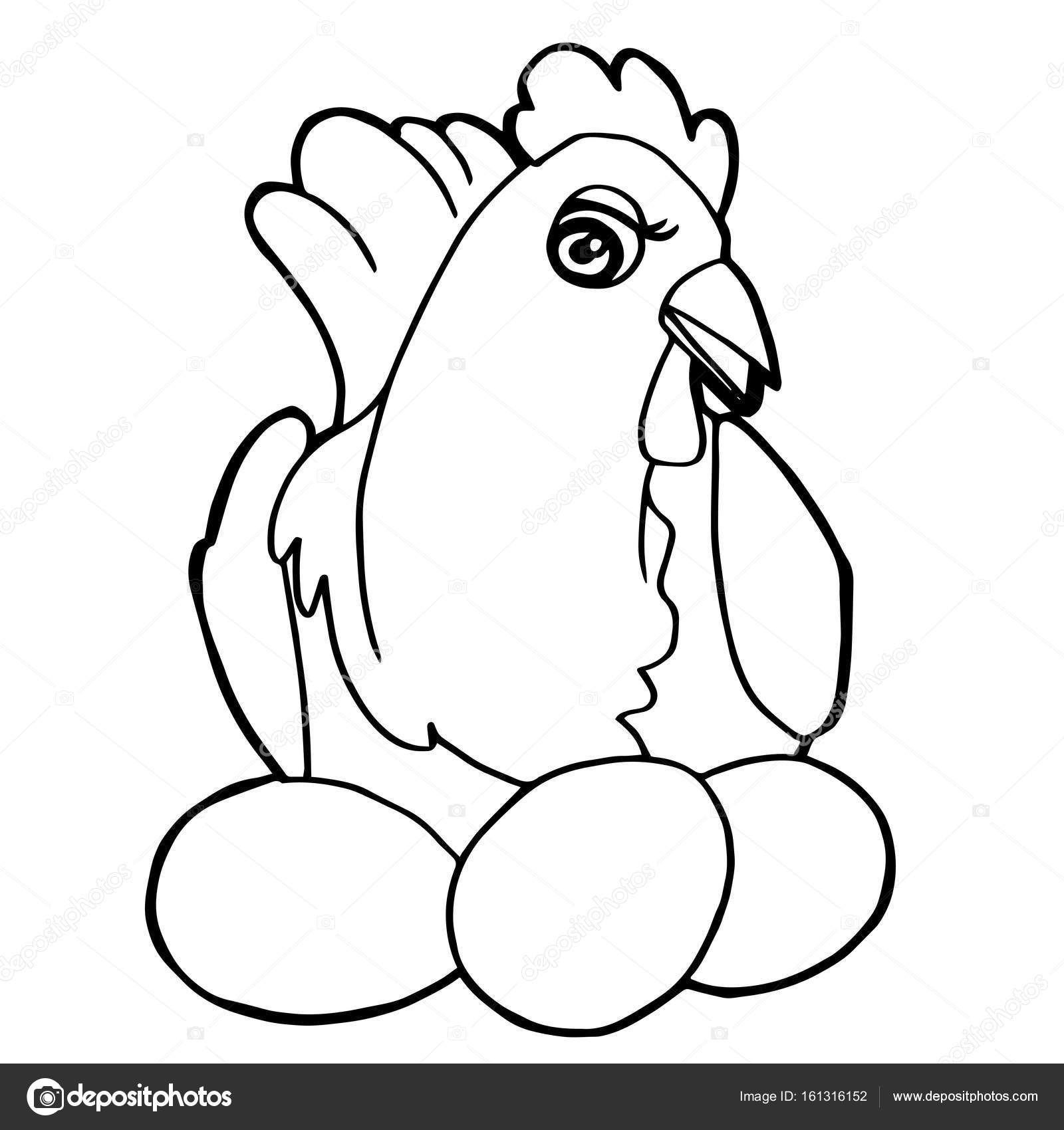 1600x1700 Cartoon Cute Chicken Coloring Page Vector Stock Vector