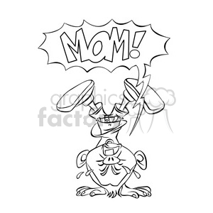 300x300 Royalty Free Vector Child Stuck Upside Down Crying For Mom Cartoon