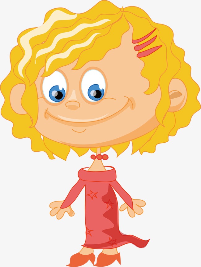 650x861 Vector Little Girl With Curly Hair, Cartoon Characters, Cartoon