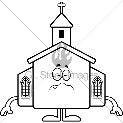 500x500 Sick Cartoon Church Gl Stock Images