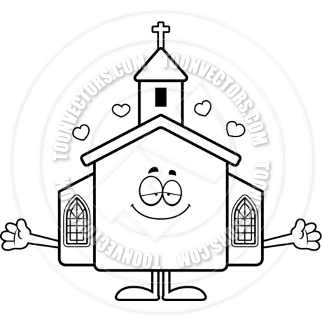 460x460 Cartoon Church Hug (Black And White Line Art) By Cory Thoman