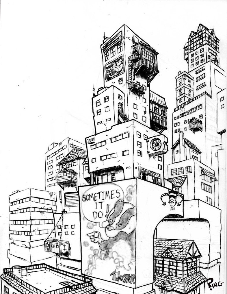 786x1017 Sci Fi City By Pingriff