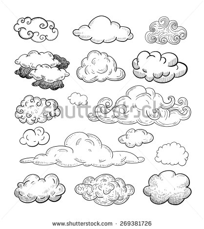 418x470 Doodle Collection Of Hand Drawn Vector Clouds