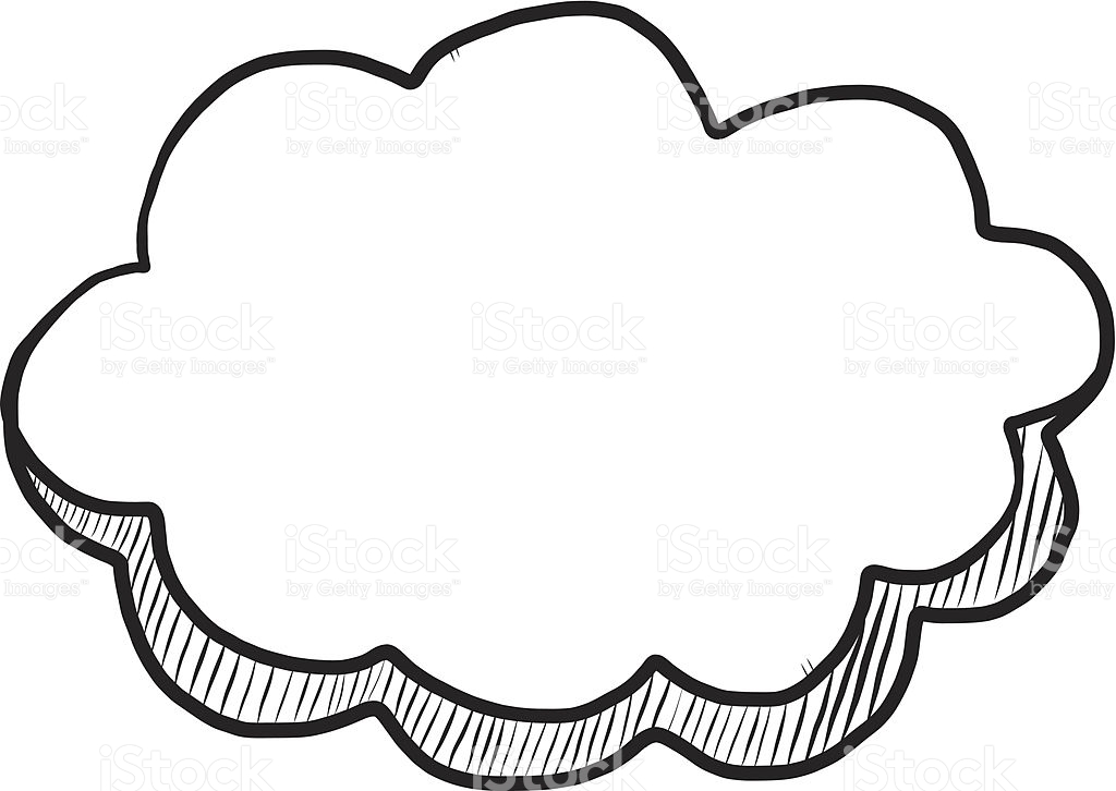 1024x726 Drawn Cloud Black And White