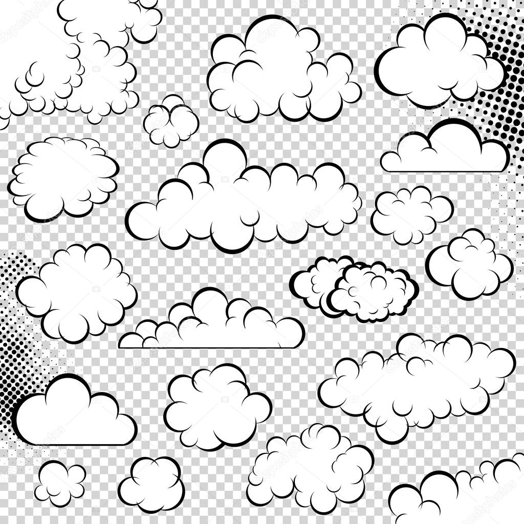 1024x1024 Vector Clouds Collection Stock Vector Designer Things