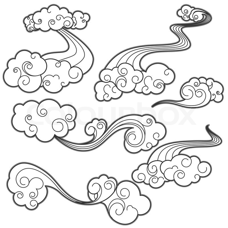 800x800 White Clouds Stock Vector Colourbox