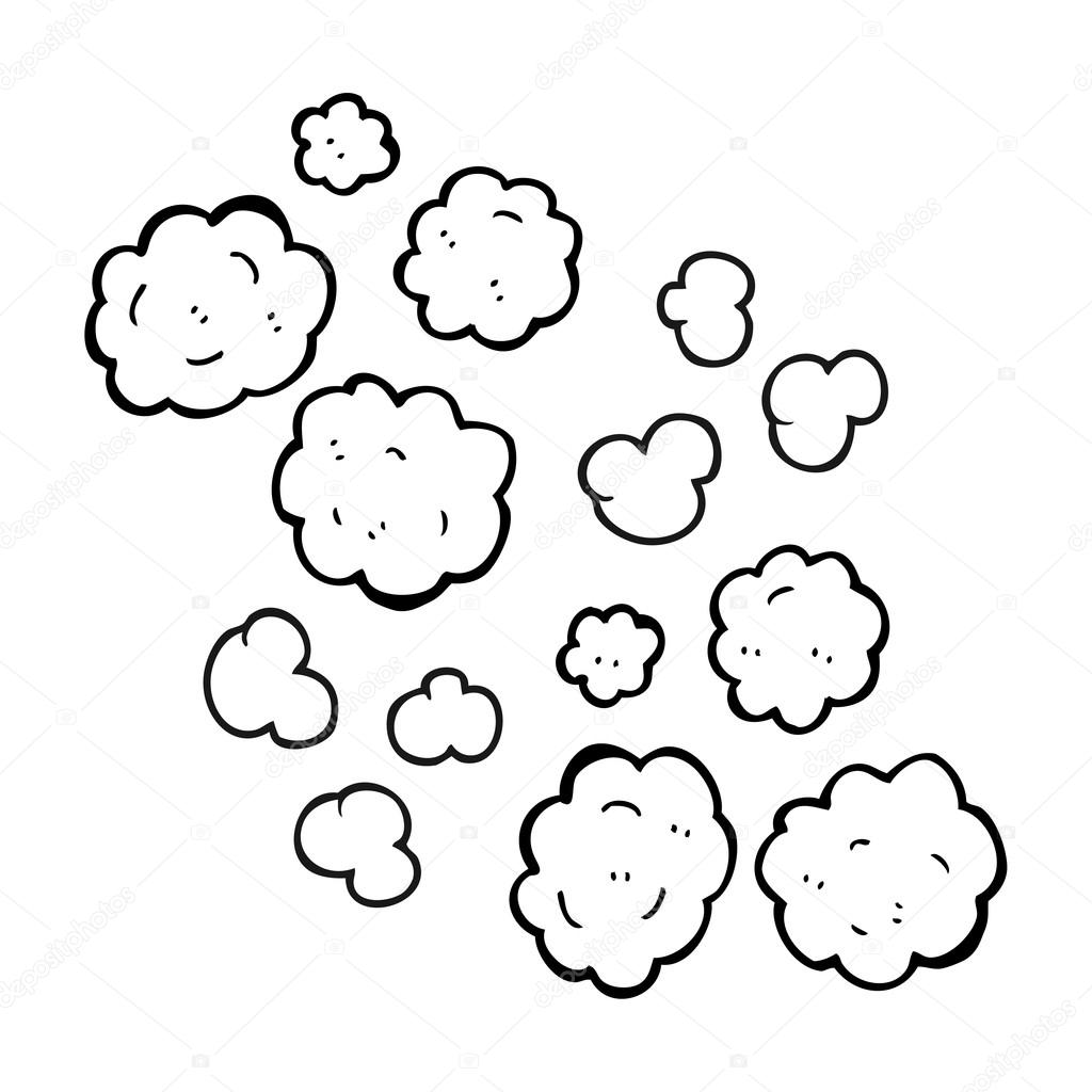 1024x1024 Black And White Cartoon Smoke Clouds Stock Vector
