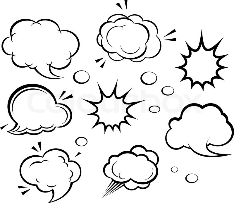 800x694 Cartoon Clouds And Explosions Stock Vector Colourbox