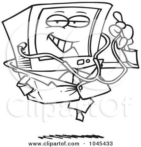 450x470 Cartoon Of A Computer Repair Technician With Tools