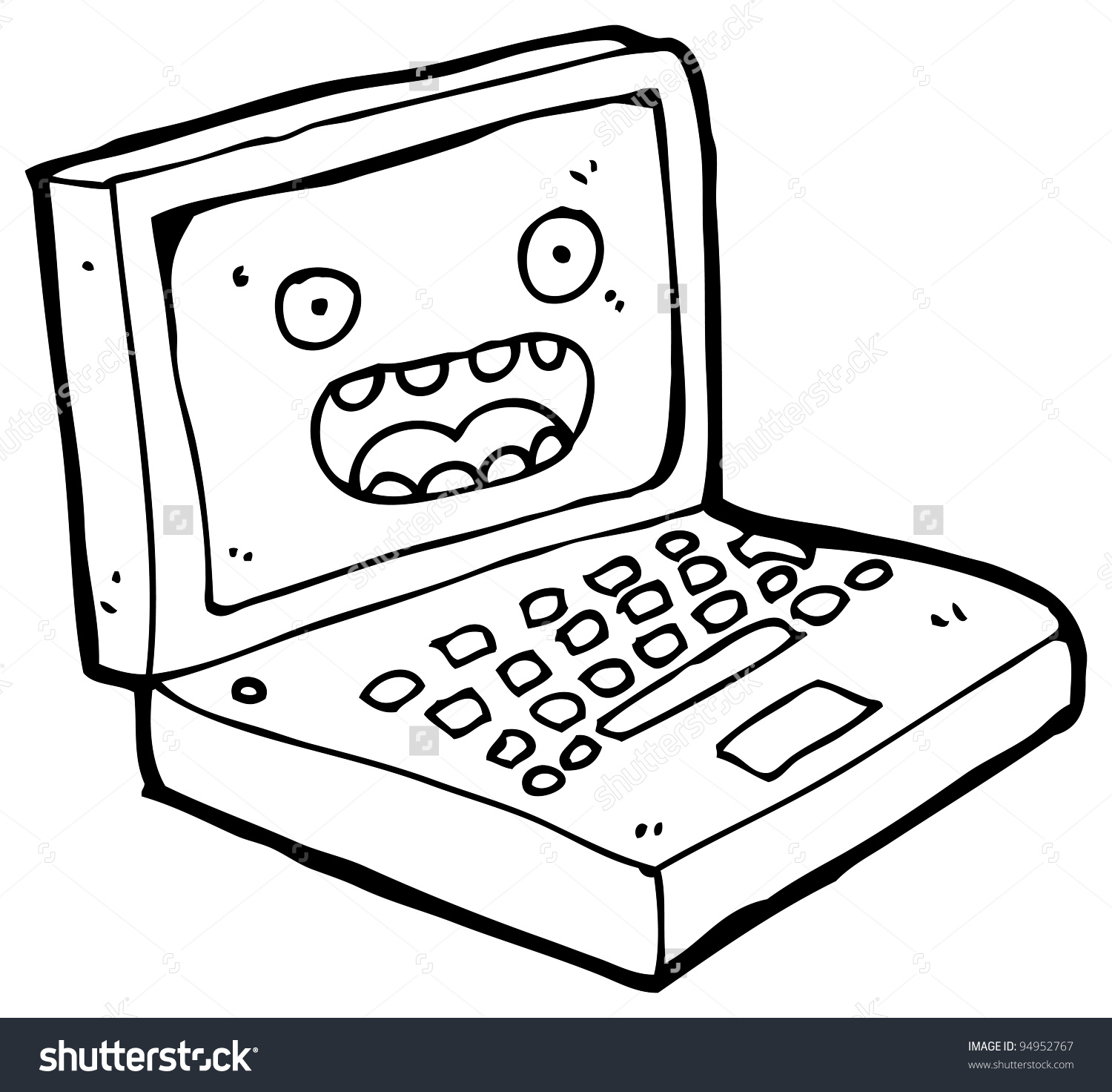 1500x1472 Computer Cartoon Drawing Computer Cartoon Stock Illustration