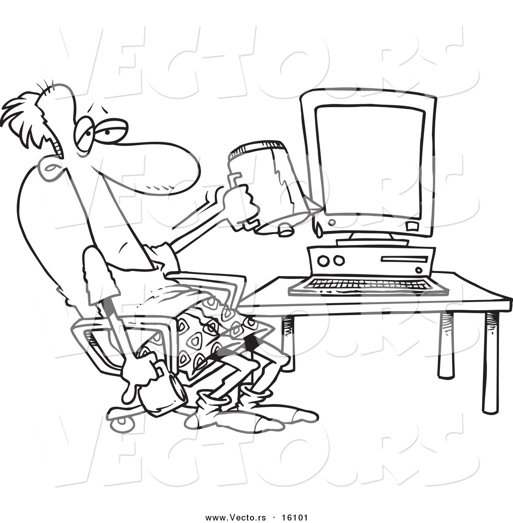 1024x1044 Vector Of A Cartoon Computer